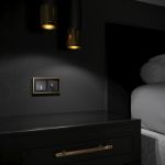 Рамка из металла на 2 поста Baguette черный/латунь W0022852