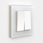 Выключатель двухклавишный проходной (белый матовый) W1122061