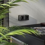 Розетка с заземлением, шторками и USB тип A+C Gallant чёрный хром W5071735