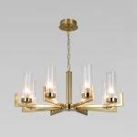 Подвесная люстра со стеклянными плафонами 60133/8 латунь