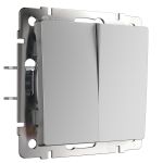 Перекрестный переключатель двухклавишный серебряный W1123008