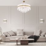 Настенный светильник с декором 368/2 латунь