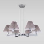 Подвесная люстра с абажурами 60136/6 хром/серый