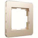 Рамка из металла на 1 пост Platinum шампань W0012611