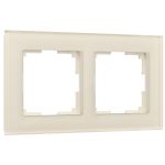 Рамка из стекла на 2 поста Favorit молочный W0021141