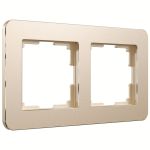 Рамка из металла на 2 поста Platinum шампань W0022611