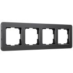 Рамка из металла на 4 поста Platinum черный алюминий W0042608