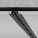 Встраиваемый однофазный шинопровод 1 метр черный (с вводом питания и заглушкой) 85082/00