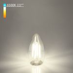 Филаментная светодиодная лампа "Свеча" C35 9W 6500K E27 прозрачная BLE2759