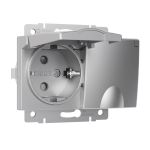 Розетка двойная влагозащ. с зазем. с защит. крышками и шторками серебряный W1172206