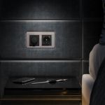 Розетка с заземлением, шторками и USB тип A+C (черный матовый) W1171708