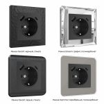Розетка с заземлением, шторками и USB тип A+C (черный матовый) W1171708