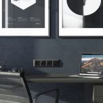 Розетка с заземлением, шторками и USB тип A+C (черный матовый) W1171708