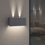 Уличный настенный светодиодный светильник WINNER DOUBLE LED IP54 35137/W серый