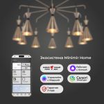 Умная люстра в стиле лофт 316/10 латунь / черный