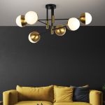 Умная потолочная люстра в стиле лофт 70129/6 латунь Smart