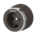 Розетка с заземлением Vintage мокко матовый/хром W5871052