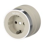 Розетка с заземлением Vintage слоновая кость матовый/хром W5871055