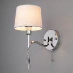Настенное бра с абажуром 10127/1 хром/прозрачный хрусталь Strotskis (10093/1)