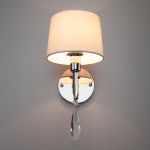 Настенное бра с абажуром 10127/1 хром/прозрачный хрусталь Strotskis (10093/1)