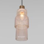 Подвесной светильник со стеклянным плафоном 50209/1 бронза