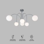 Умная потолочная люстра с плафонами 30177/6 хром