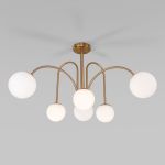 Умная потолочная люстра с плафонами 30177/6 латунь