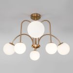 Умная потолочная люстра с плафонами 30177/6 латунь