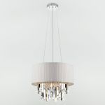 Умный подвесной светильник с хрусталем Eurosvet Amantea 10122/6 10122/6 белый/прозрачный хрусталь Strotskis Smart (10106/6)