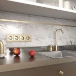 Рамка из металла на 4 поста Аluminium шампань алюминий W0041711