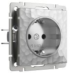 Розетка с заземлением (Hammaer серебряный) W1271006