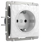 Розетка с заземлением (Hammer белый) W1271001