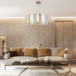 Умная подвесная люстра с фактурным стеклом 326/10