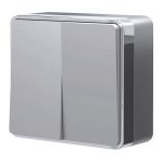 Выключатель двухклавишный Gallant серебряный W5020006
