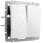 Выключатель двухклавишный (Hammer белый) W1220001