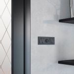 Выключатель двухклавишный проходной (Hammar черный) W1222008