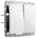 Выключатель двухклавишный проходной (Hammer белый) W1222001