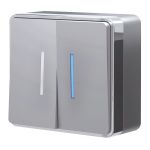 Выключатель двухклавишный с подсветкой Gallant серебряный W5020106