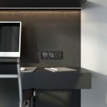 Выключатель одноклавишный проходной с подсветкой черный W1212108