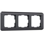 Рамка из поликарбоната на 3 поста Stream графит W0032104