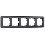 Рамка из поликарбоната на 5 постов Stream графит W0052104