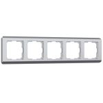Рамка из поликарбоната на 5 постов Stream серебряный W0052106