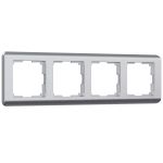 Рамка из поликарбоната на 4 поста Stream серебряный W0042106