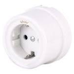 Розетка с заземлением белый ретро W5671001