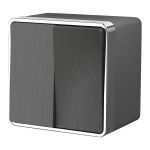 Выключатель двухклавишный влагозащищенный Gallant графит рифленый W5020204