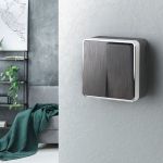 Выключатель двухклавишный Gallant графит рифленый W5020004