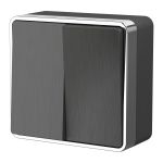 Выключатель двухклавишный Gallant графит рифленый W5020004