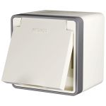 Розетка влагозащ. с зазем. с защит. крышкой и шторками Gallant слоновая кость W5071203