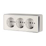 Розетка тройная с заземлением и шторками Gallant слоновая кость W5073103