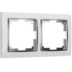 Рамка из поликарбоната на 2 поста Snabb белый/хром W0021901